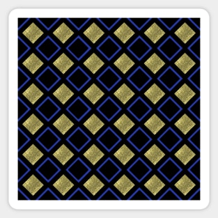 Diamonds black and gold with blue Sticker